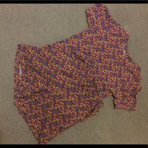 Cute Floral Pajamas set: top and bottom